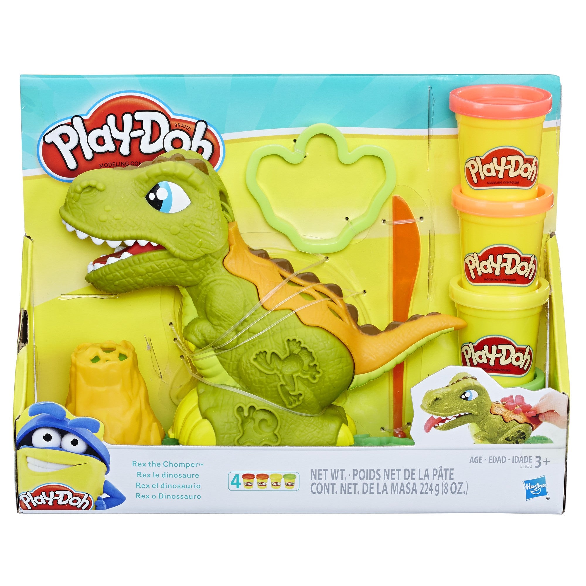 Play-Doh Rex the Chomper Dinosaur with 4 Cans of Play-Doh  8 Ounces Compound Tot