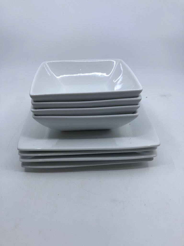8 PC SVC 4 LUNCH PLATES/BOWLS.