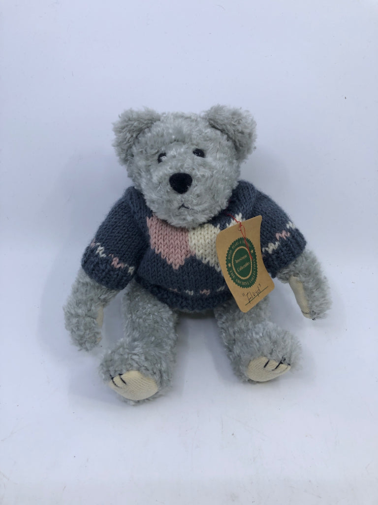 BOYDS BEAR FLOYD IN GREY SWEATER
