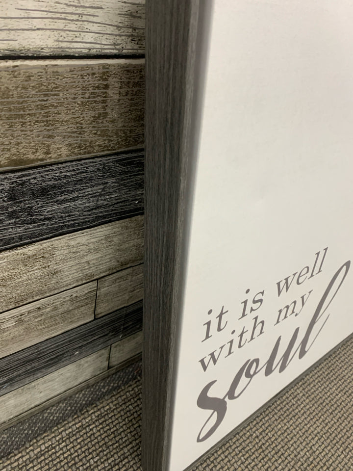 IT IS WELL CANVAS IN WOOD FRAME WALL ART.