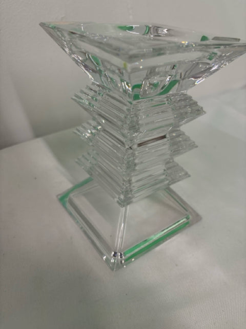 SQUARE TAPER/ PILLAR CRYSTAL CANDLE HOLDER.