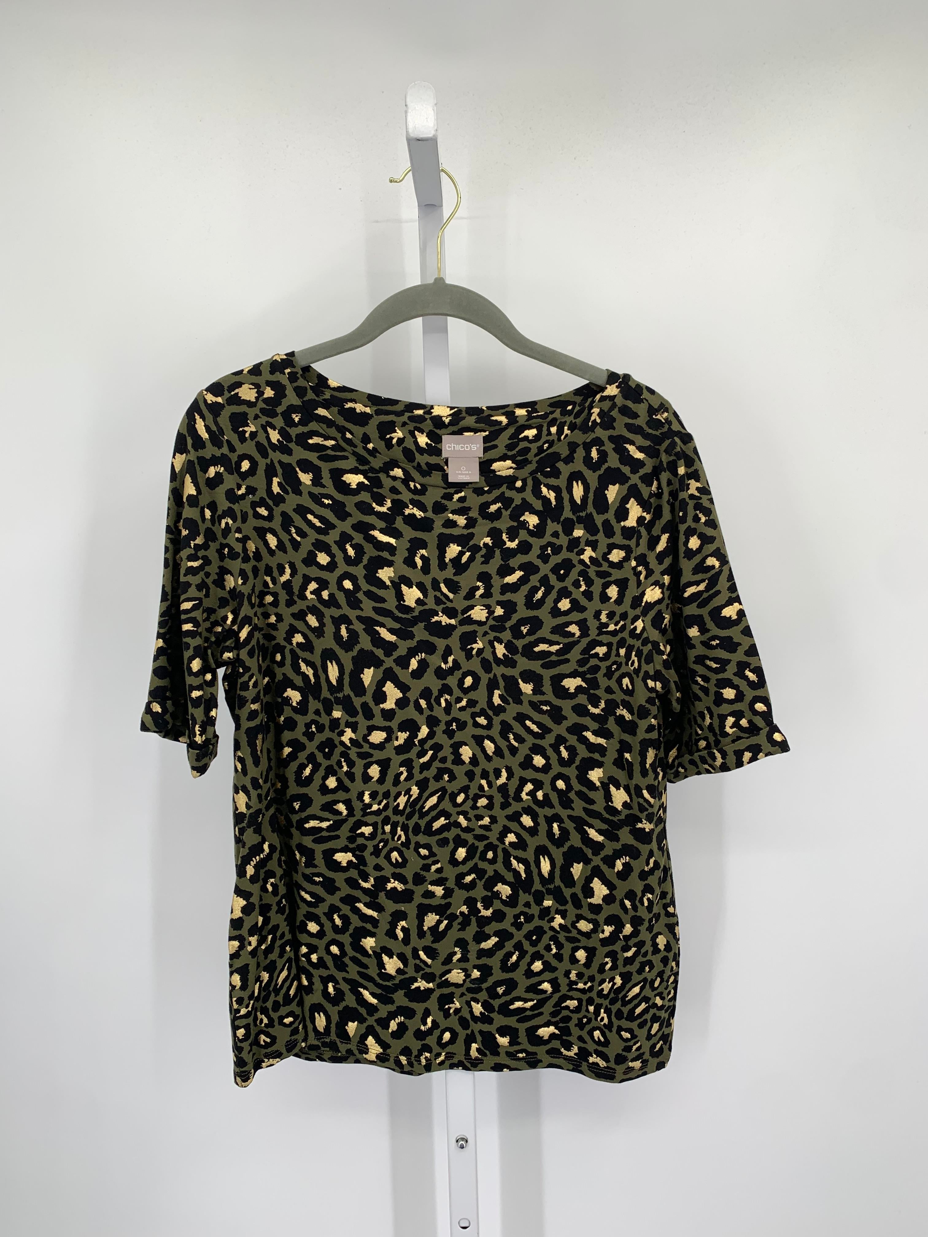 Chico's Size Small Misses Short Sleeve Shirt