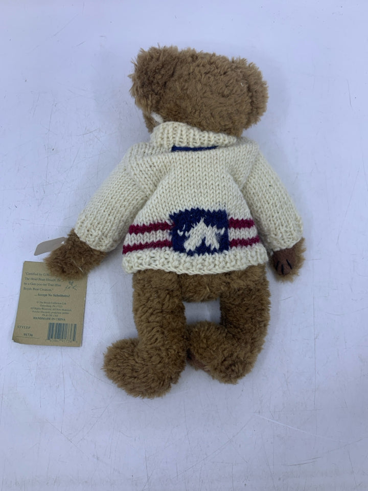 LIGHT BROWN SHAG BEAR W/ WHITE SWEATER 20TH ANNIVERSARY.