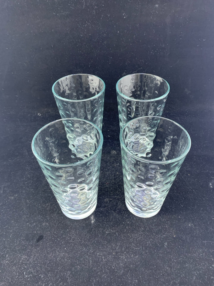 4 BUBBLE WATER GLASSES.