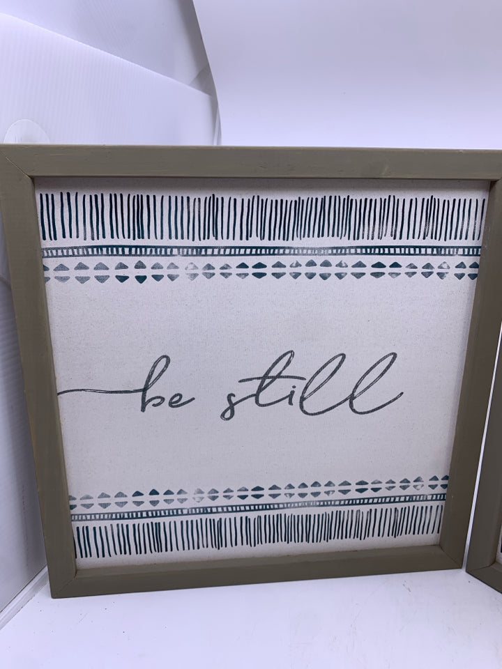 2 PC BE STILL, MY SOUL GREY FRAMED WALL ART.