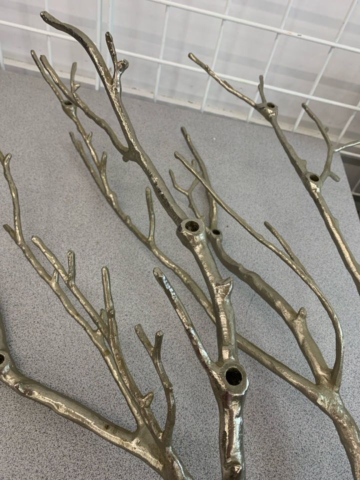 9 SPOT SILVER BRANCH CANDLE HOLDER.