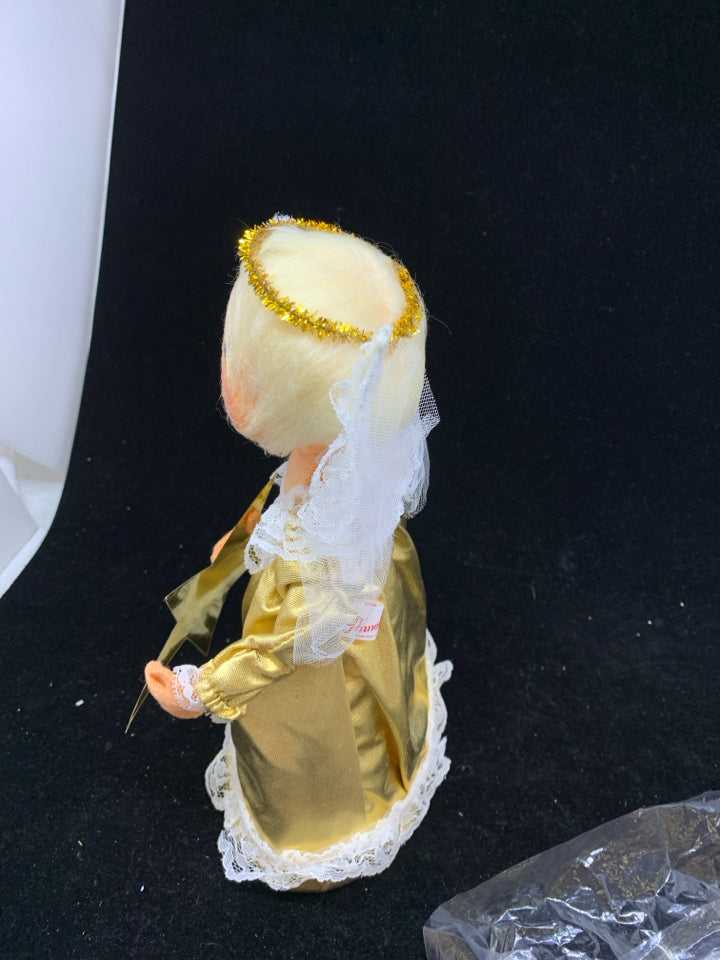 ANNALEE ANGEL GOLD DRESS TREE TOPPER.