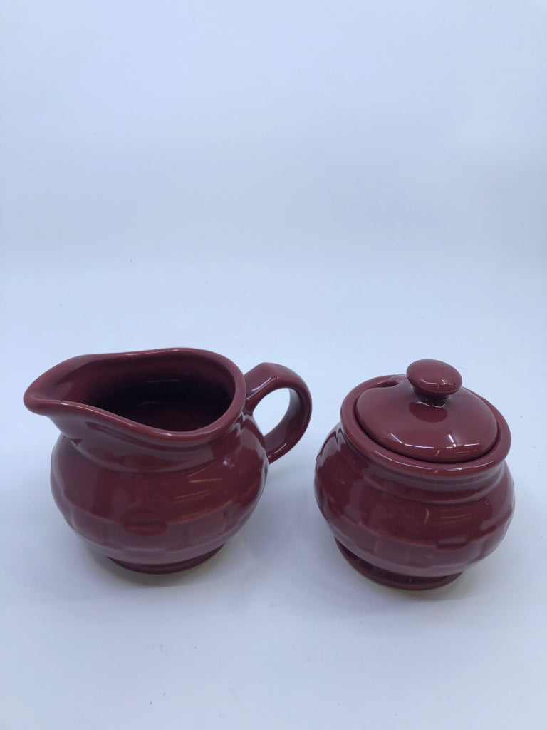 NIB WOVEN TRADITIONS CREAMER/SUGAR SET-PAPRIKA