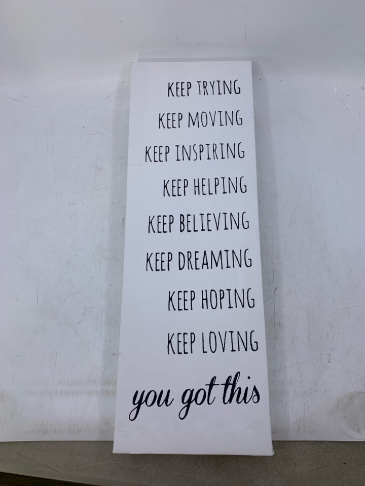 KEEP TRYING WHITE CANVAS.