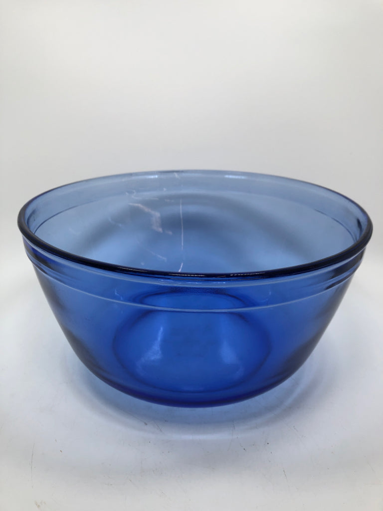 COBALT BLUE ANCHOR HOCKING MIXING BOWL.
