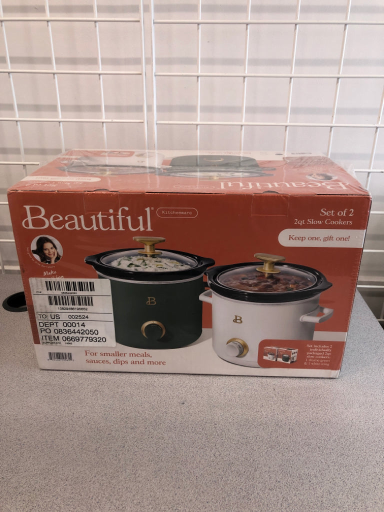 2 NIB SMALL SLOW COOKERS.