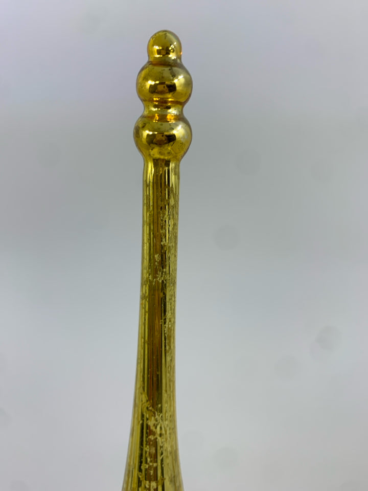DECORATIVE GOLDEN GLASS FINIAL.