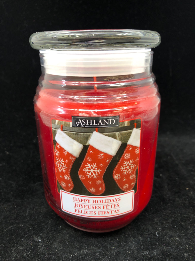 HAPPY HOLIDAYS CANDLE.