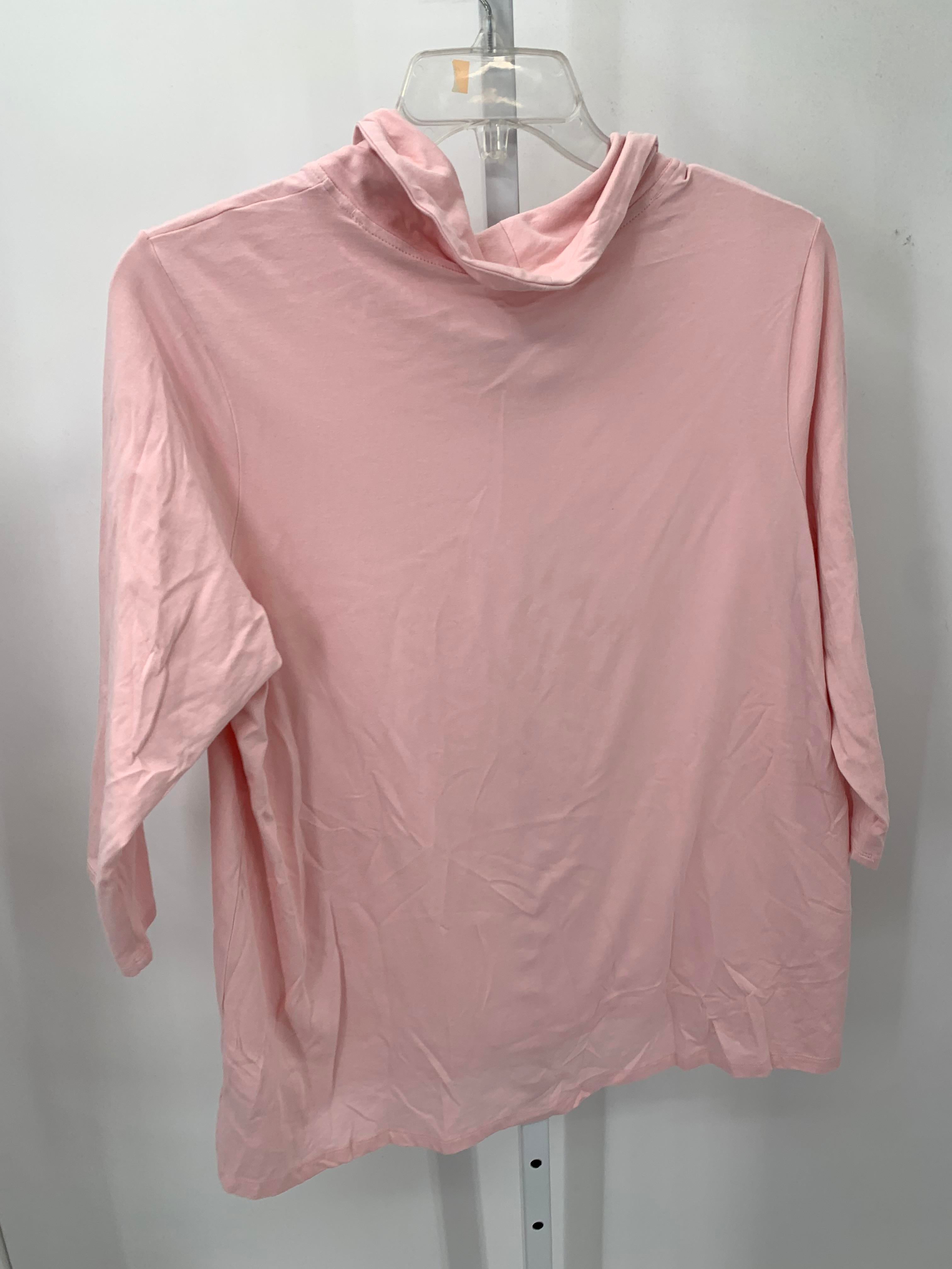 Lands End Size 1X Womens 3/4 Sleeve Shirt