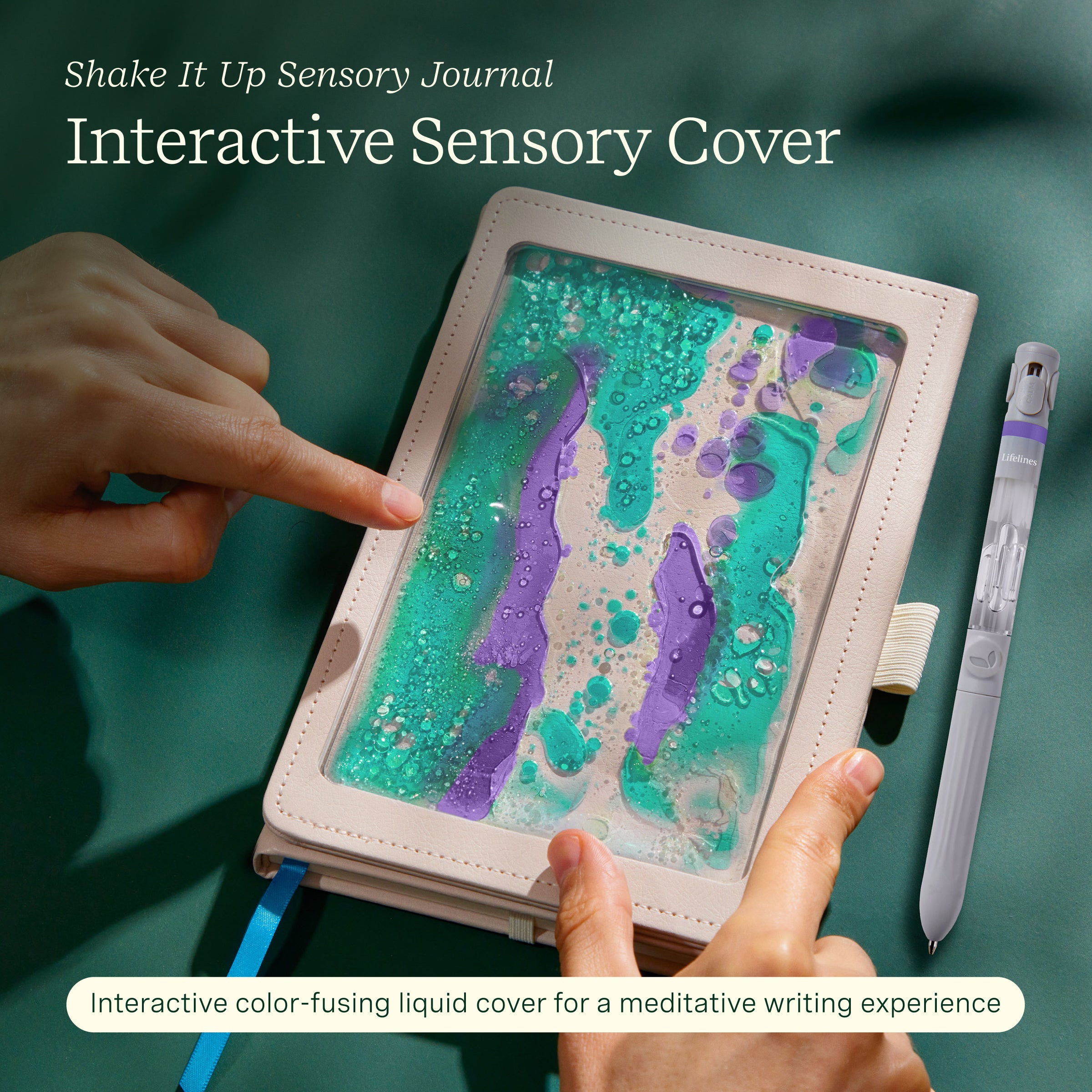Lifelines "Shake It Up" Sensory Journal - Purple Blue (Meadow) - Embossed Paper