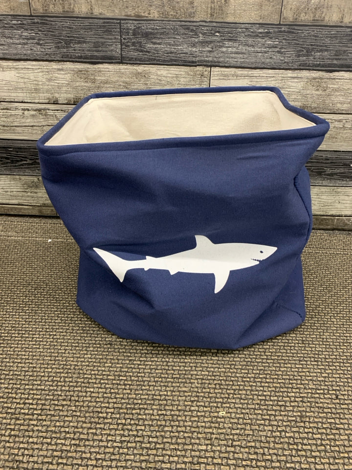 BLUE SHARK CLOTH STORAGE BIN.