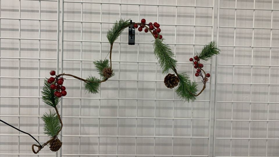 LED PINE BRANCHES W/PINECONES & BERRIES.