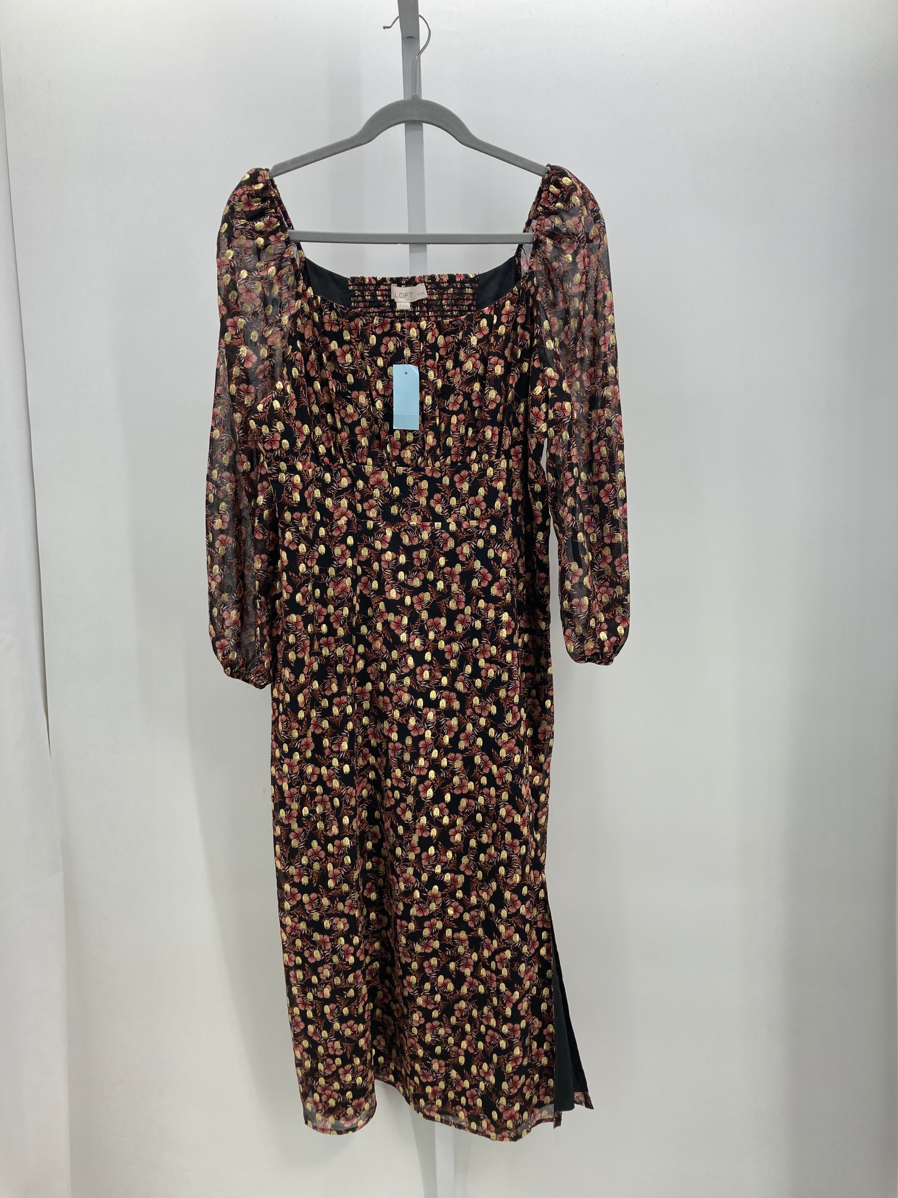 Loft Size 12 Petite Petite Long Sleeve Dress