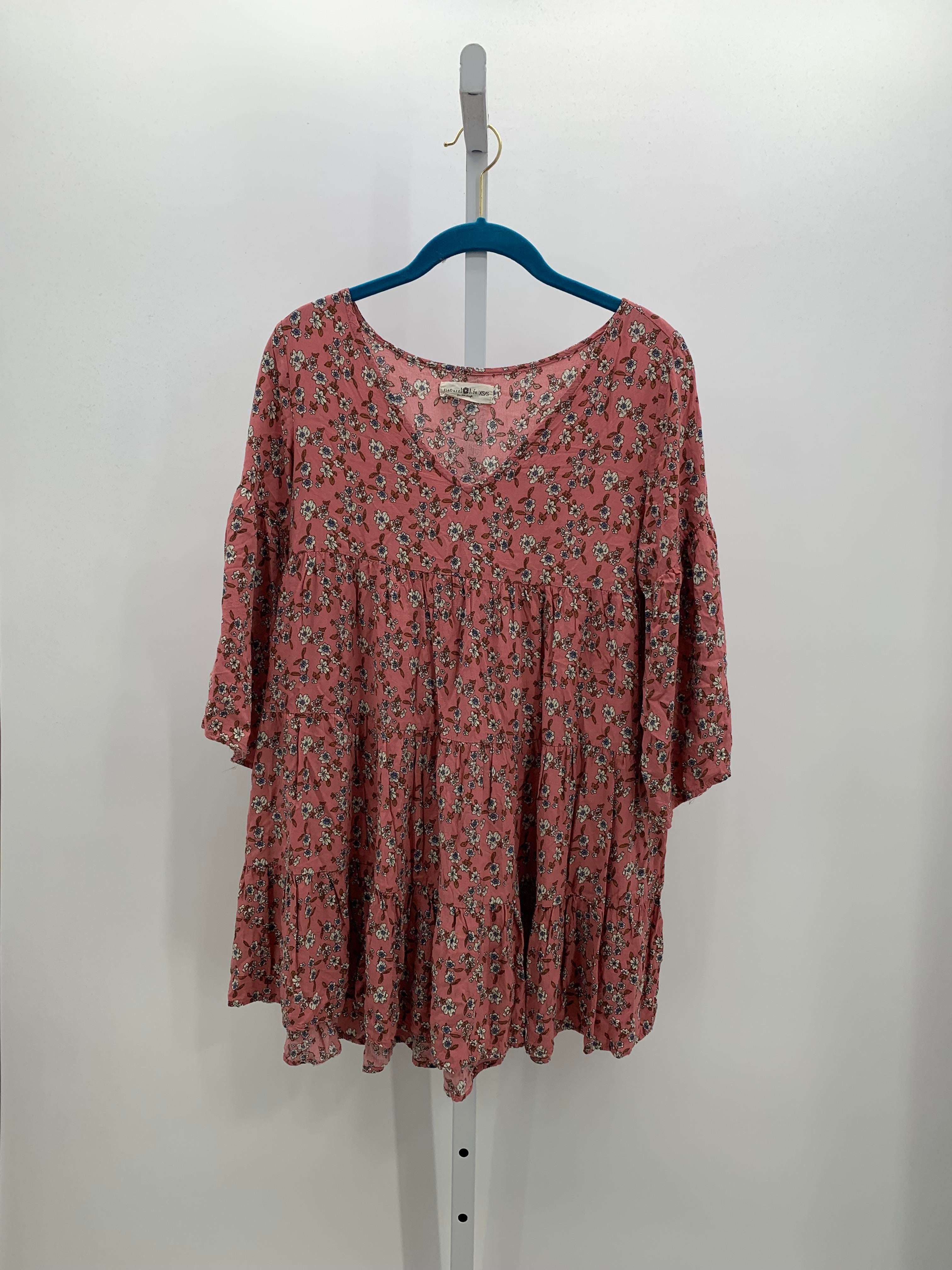 Natural Life Size X Small Misses Short Sleeve Dress