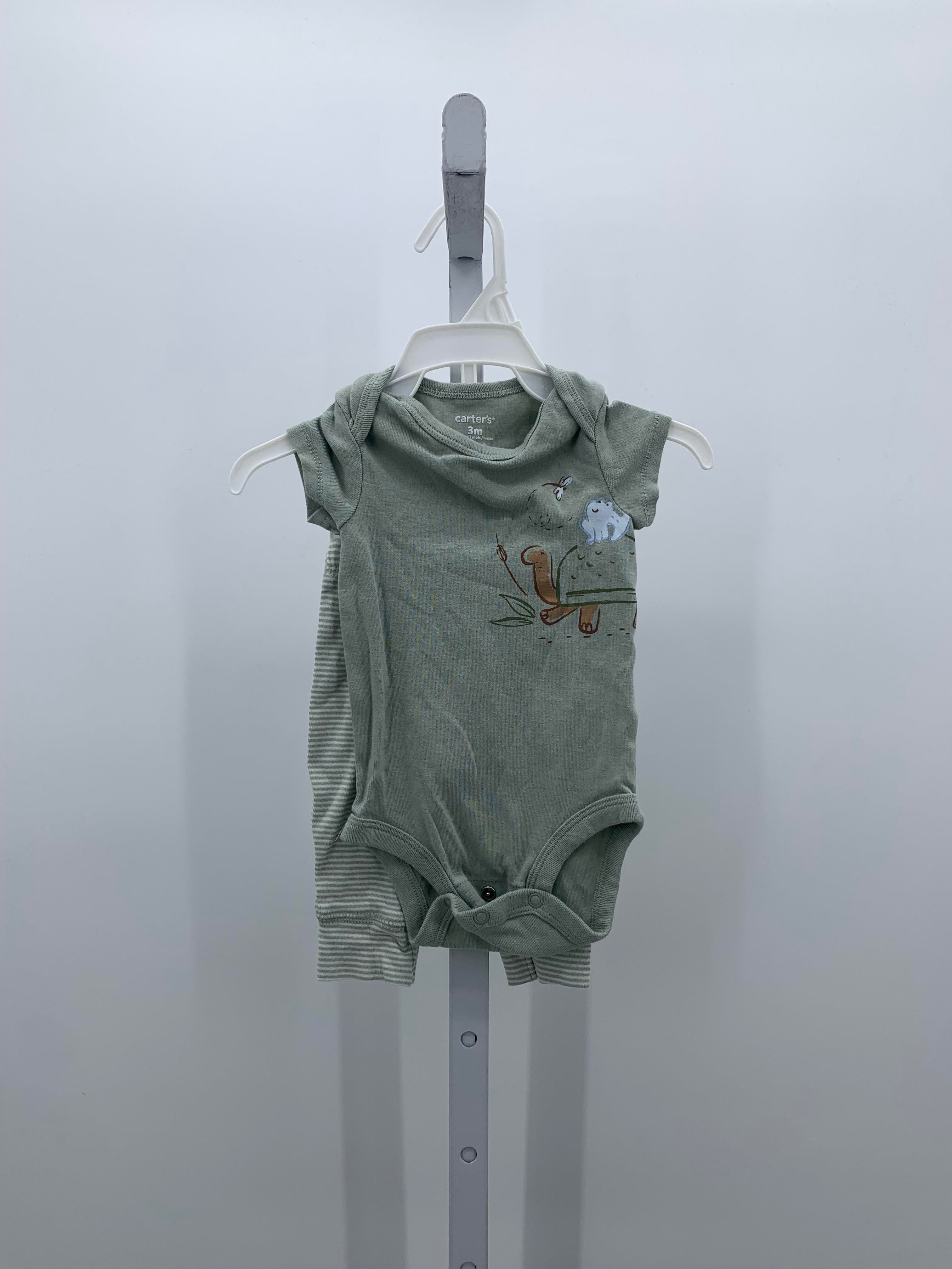 TURTLE FROG TEE AND STRIPES PANTS