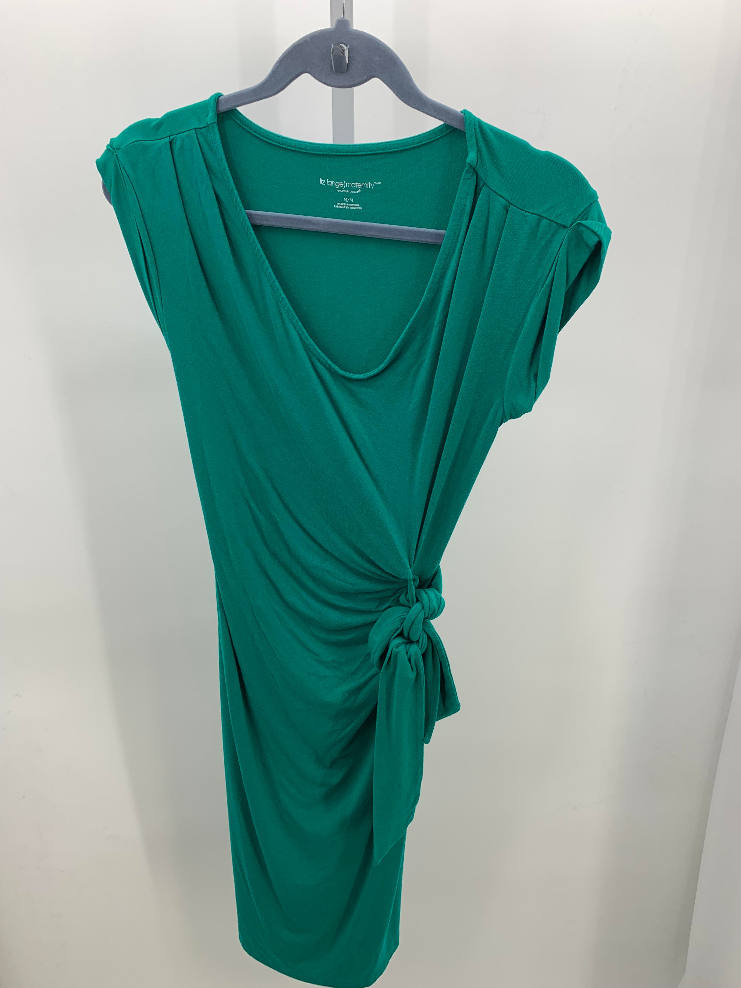 Liz Lange Green Size Medium Maternity Short Sleeve Dress