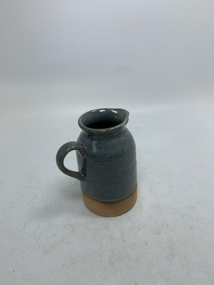 TAN MATTE BOTTOM W/ GREY GLAZE TOP PITCHER.
