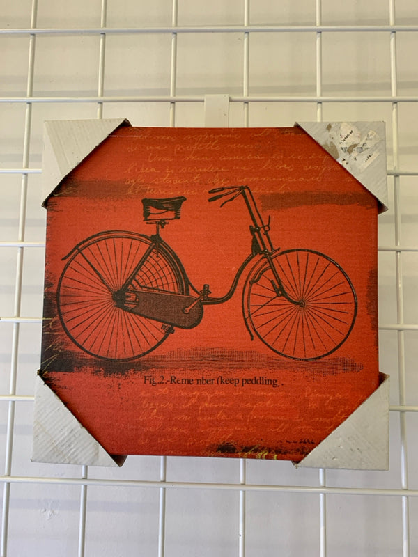 RED W BLACK BICYCLE CANVAS.