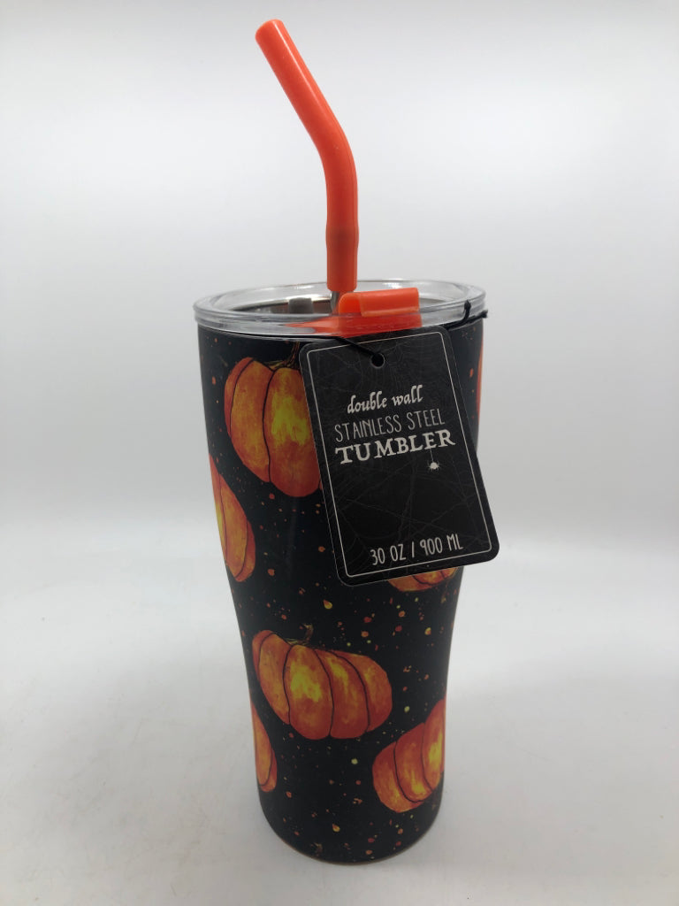 NWT PUMPKIN STAINLESS STEEL TUMBLER.