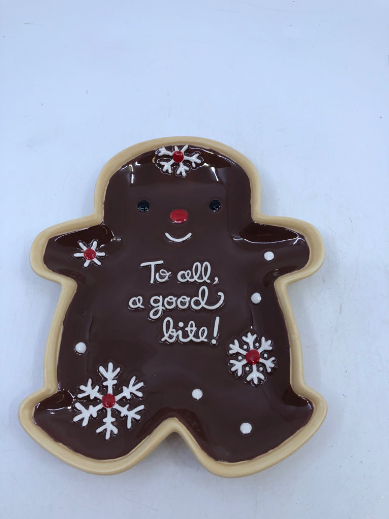 GINGERBREAD COOKIE SERVING DISH.