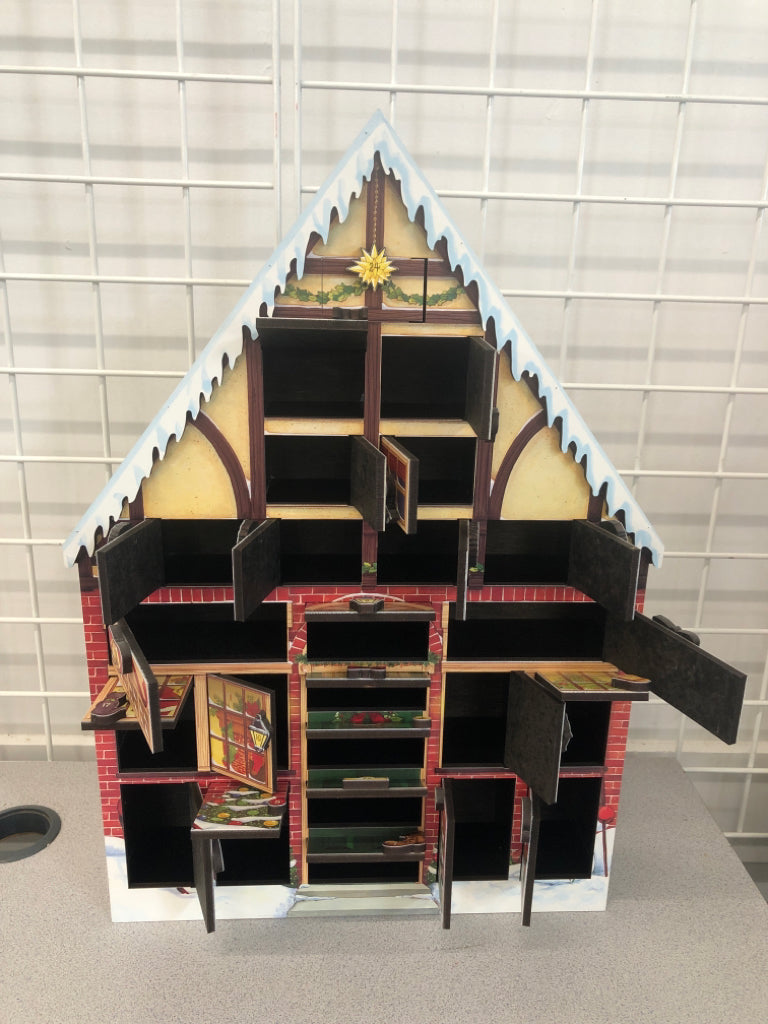 NIB CHRISTMAS HOUSE ADVENT CALENDAR BOX- BYERS' CHOICE.