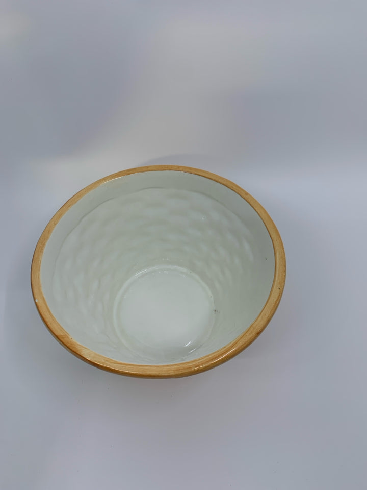 CERAMIC EASTER BASKET W/ BUNNIES/EGGS.