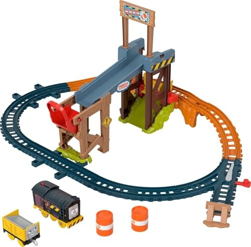 Thomas & Friends Diesel's Lift & Load Construction Set, Motorized Toy Train With