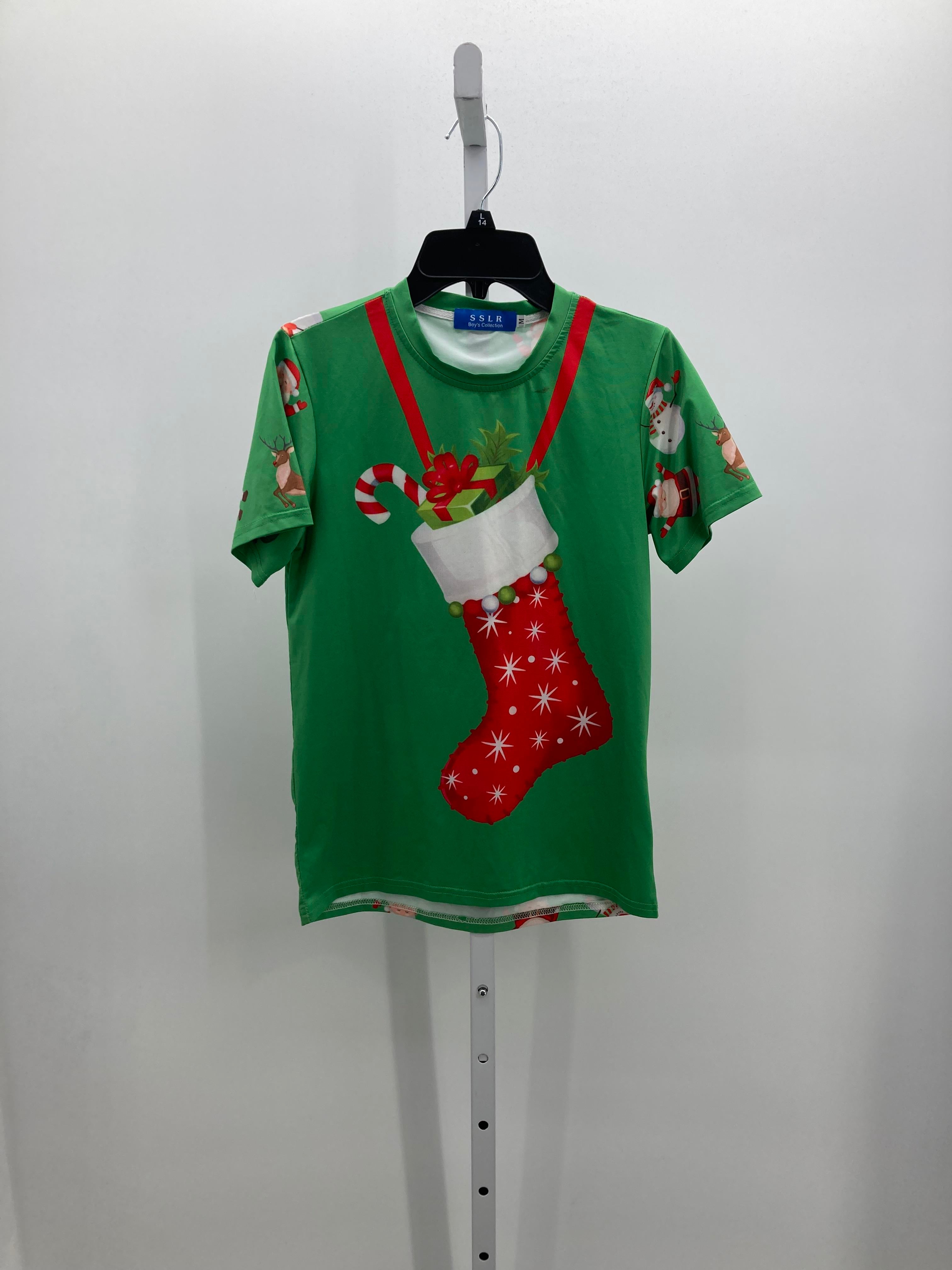 SHORT SLV SHIRT SANTA STOCKING.