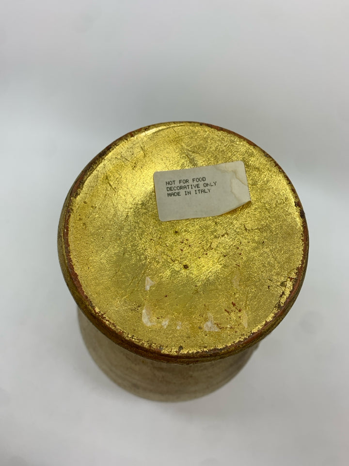 GOLD PAINTED URN-STYLE VASE.
