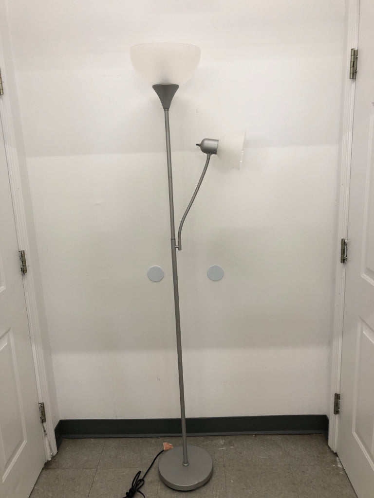 TALL SILVER ADJUSTABLE LAMP.