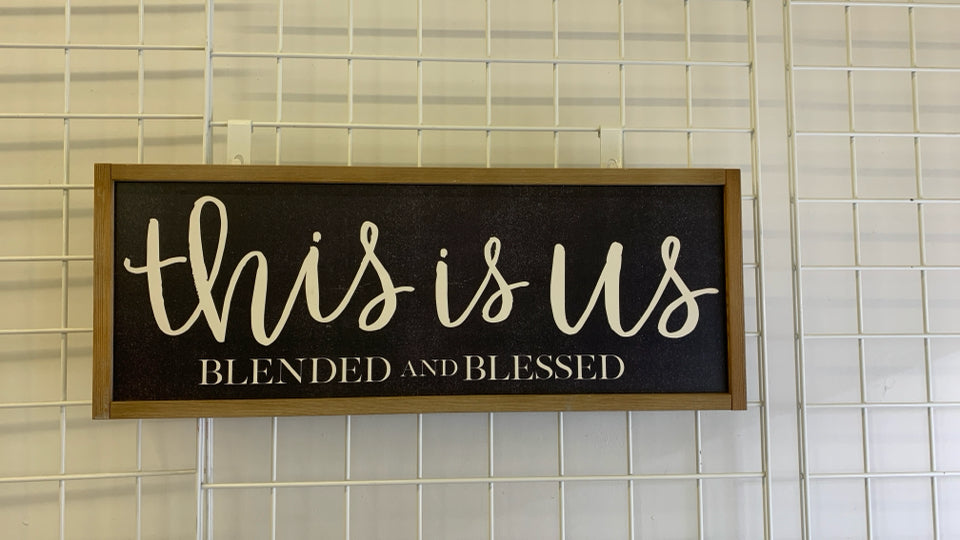 THIS IS US -BLACK BASE AND WOOD FRAME WALL ART.