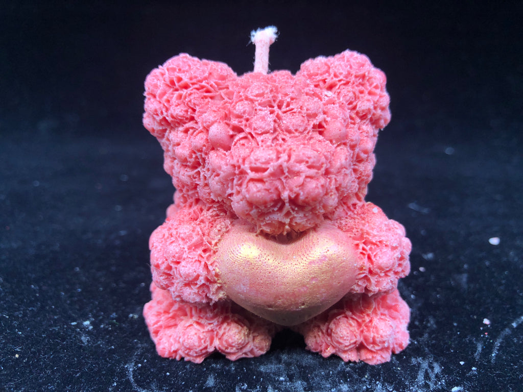 HANDMADE SOY WAX TEDDY BEAR CANDLE.