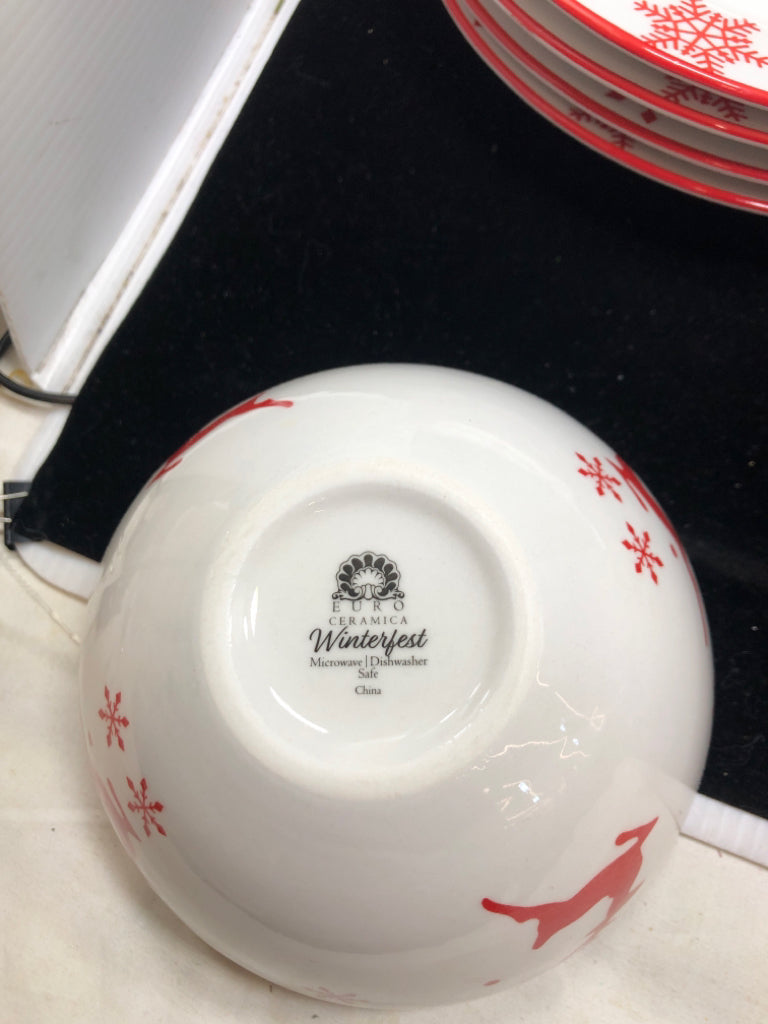 12PC WINTERFEST DISH SET SRV FOR 4.