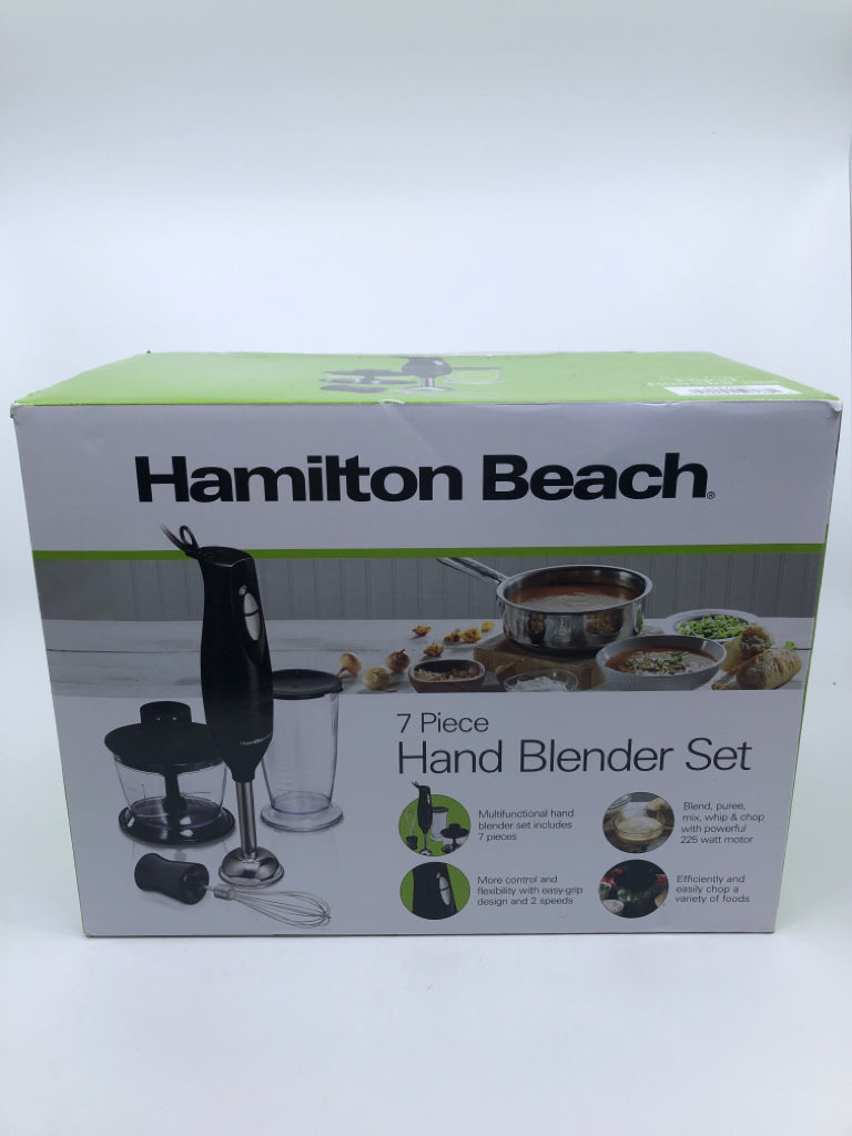 NIB HAMILTON BEACH 7 PC HAND BLENDER.