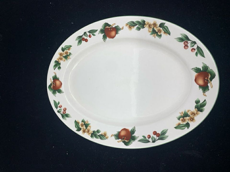 APPLE FLORAL SERVING PLATTER-THE CADES COVE COLLECTION.