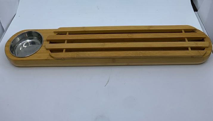 RECTANGLE OVAL BAMBOO BREAD & OIL SERVER.