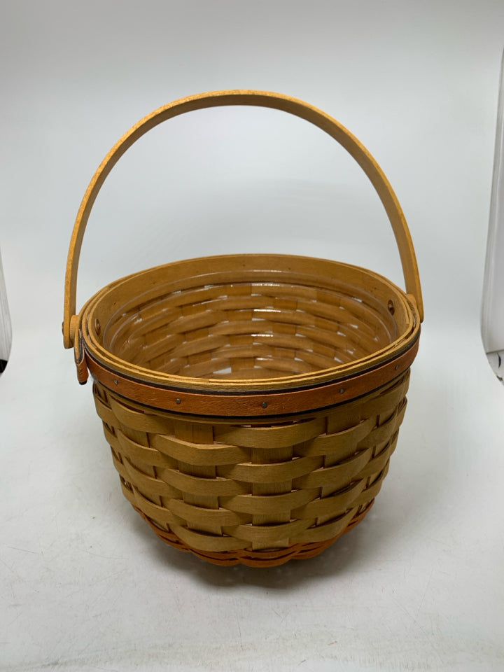 LONGABERGER 1995 MEDIUM PUMPKIN BASKET W/ PROTECTOR.