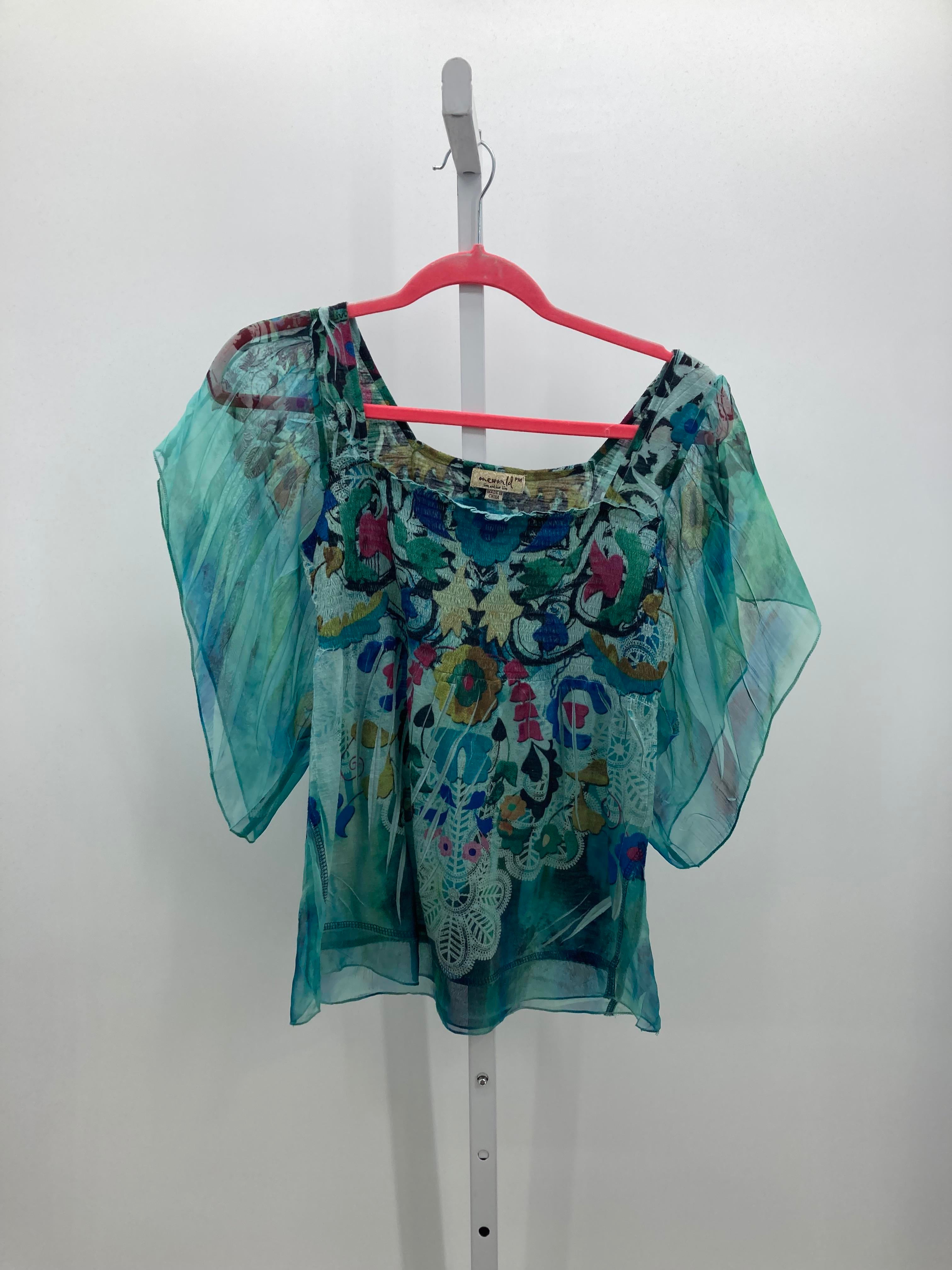 One World Size Medium Petite Petite Short Sleeve Shirt