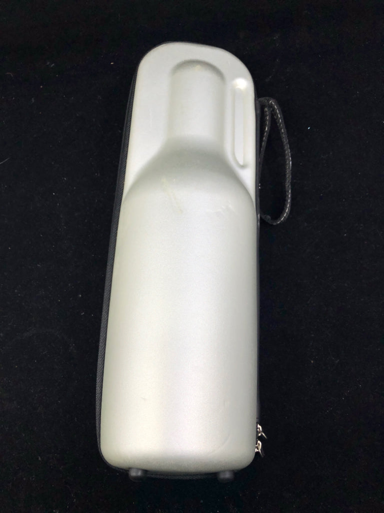 SILVER WINE BOTTLE TRAVEL CASE.