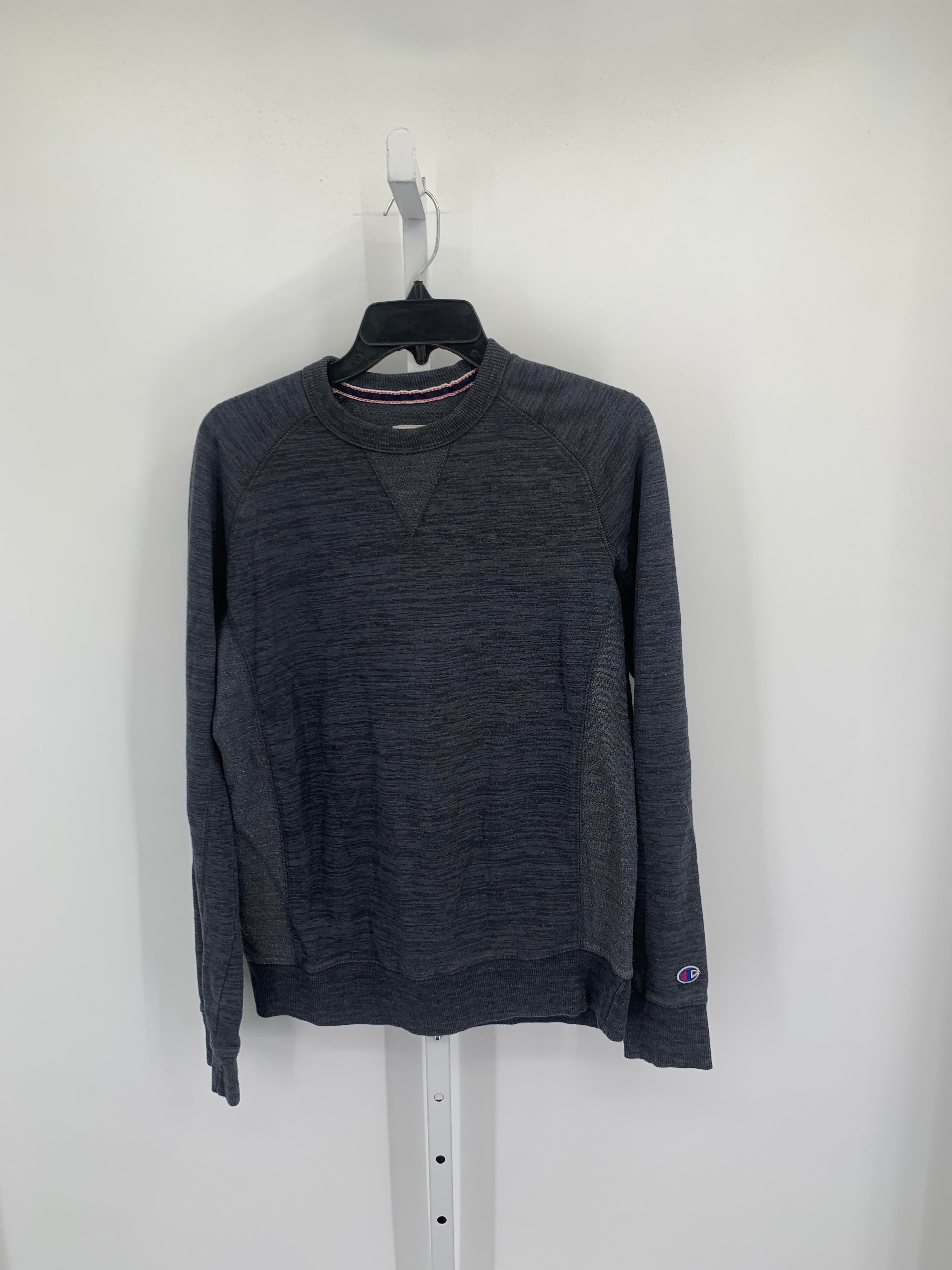 BLUE/GREY CREWNECK KNIT SHIRT