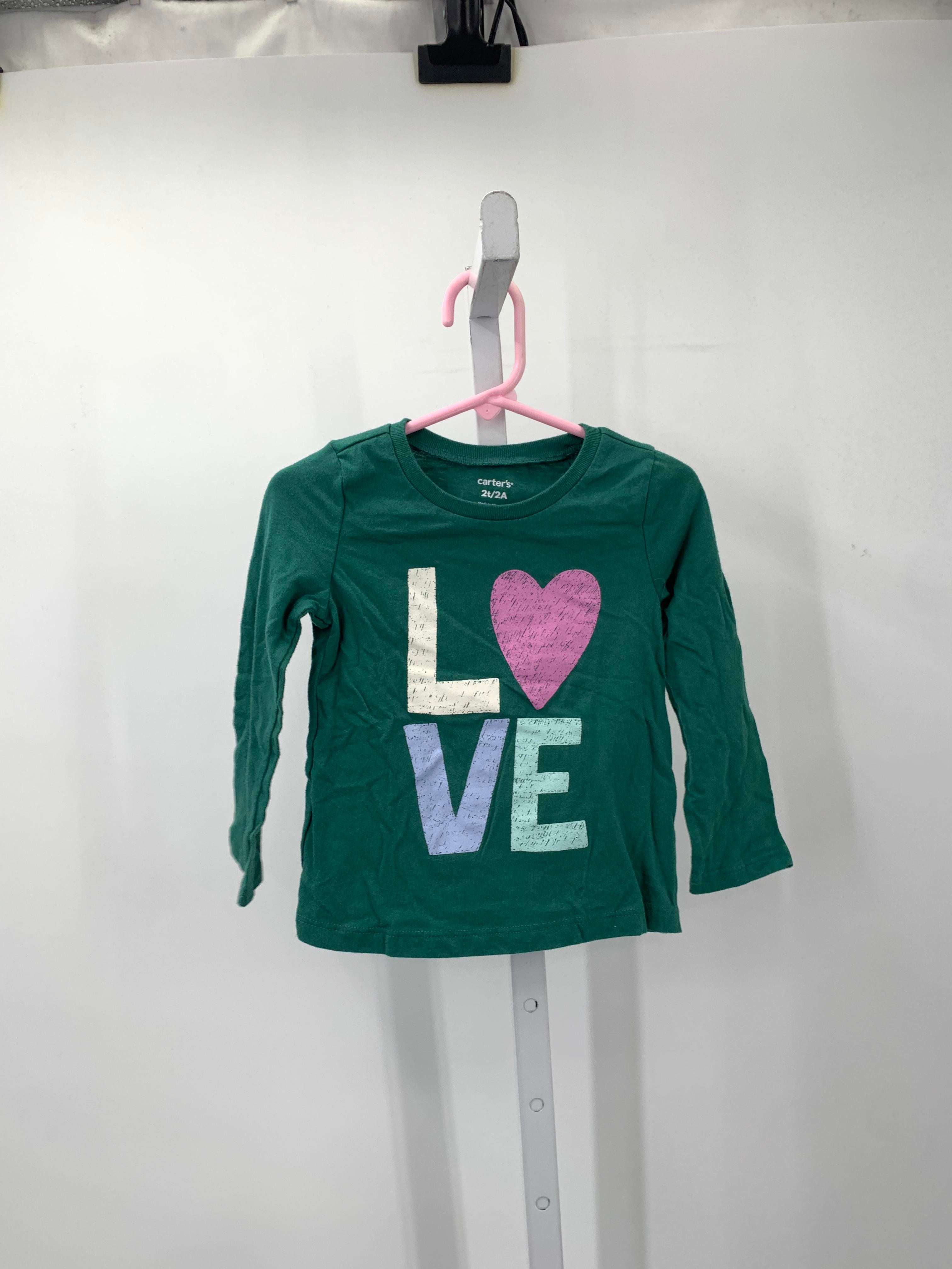 Carters Size 2T Girls Long Sleeve Shirt