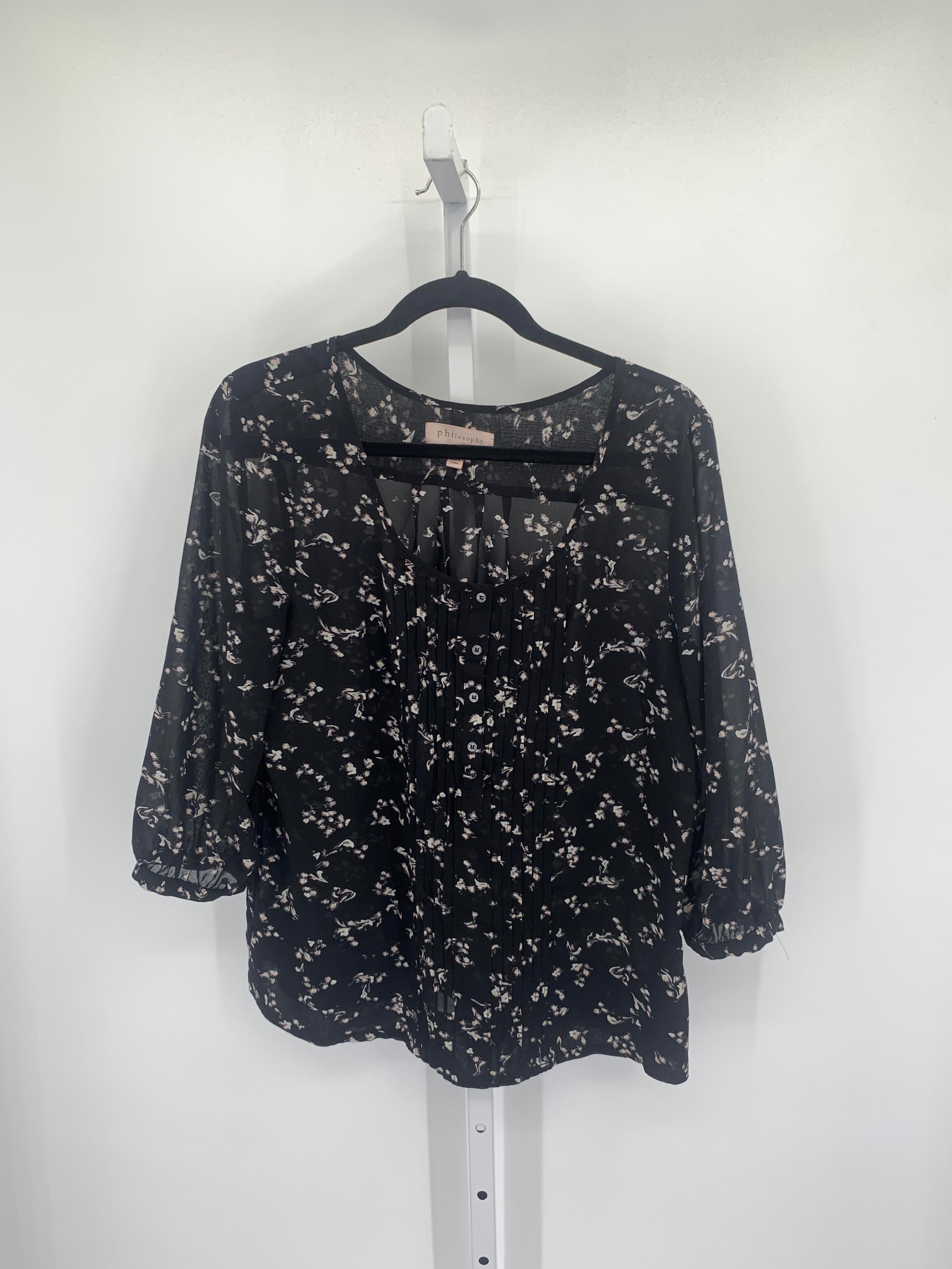 philosophy Size Large Misses 3/4 Sleeve Shirt