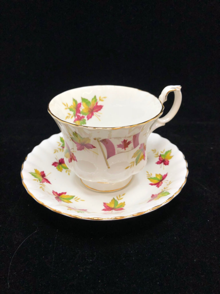 CANADA LEAF TEA CUP & SAUCER - ROYAL ALBERT.