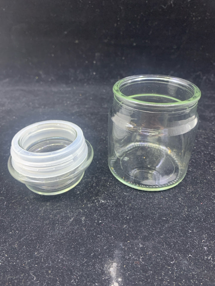 SMALL GLASS CANISTER.