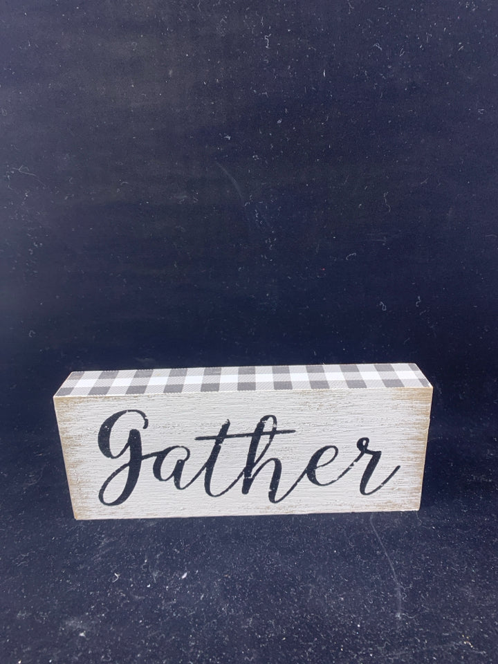 GATHER- PLAID SIGN.